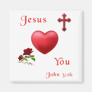 jesus loves you magnet