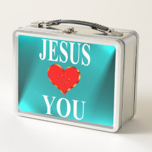 Jesus Loves You Metal Lunch Box