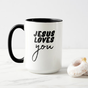 'Jesus Loves You' Minimalist Christian Encouraging Mug