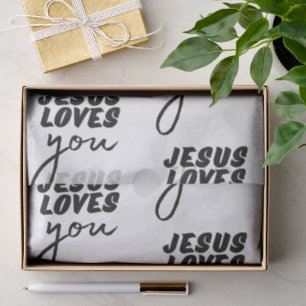 'Jesus Loves You' Minimalist Christian Encouraging Tissue Paper