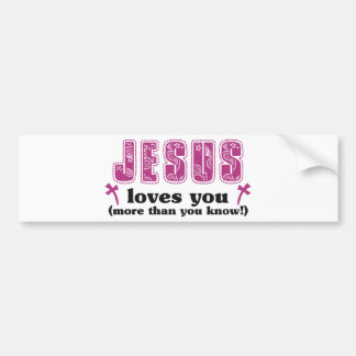 Jesus Loves You More Than You Know Bumper Sticker