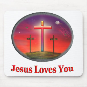 jesus loves you mouse mat