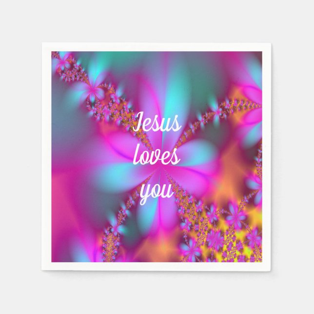 Jesus loves you napkin (Front)
