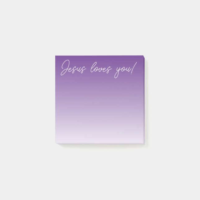 Jesus loves you! | purple ombre post-it notes (Front)