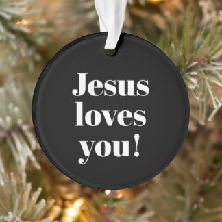 Jesus loves you! | Retro-modern type style Ornament