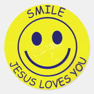Jesus Loves You spalls Classic Round Sticker