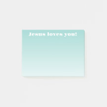 Jesus loves you! | teal ombre
