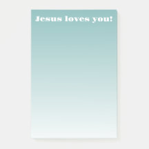 Jesus loves you! | teal ombre
