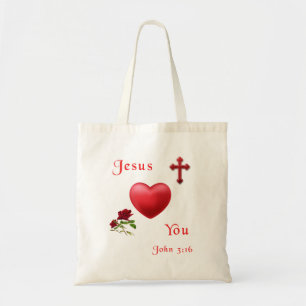jesus loves you tote bag