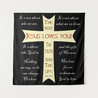 Jesus Loves You wall art Tapestry