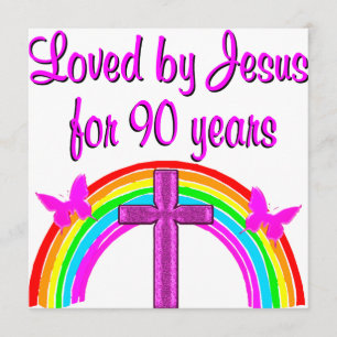 JESUS LOVING 90TH BIRTHDAY CARD
