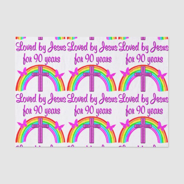 JESUS LOVING 90TH BIRTHDAY TISSUE PAPER (Front)