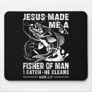 Jesus Made Me A Fisher Of Man Mark 1 17 Clic God B Mouse Mat