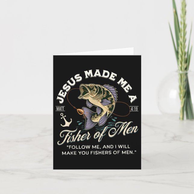 Jesus Made Me A Fisher Of Men Funny Christian Fish Card (Front)