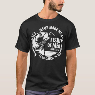 Jesus Made Me A Fishermen Fishing Mens Christian B T-Shirt