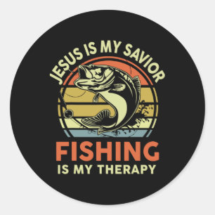 Jesus Made Me Fisher Of Man Christian Funny B Fish Classic Round Sticker