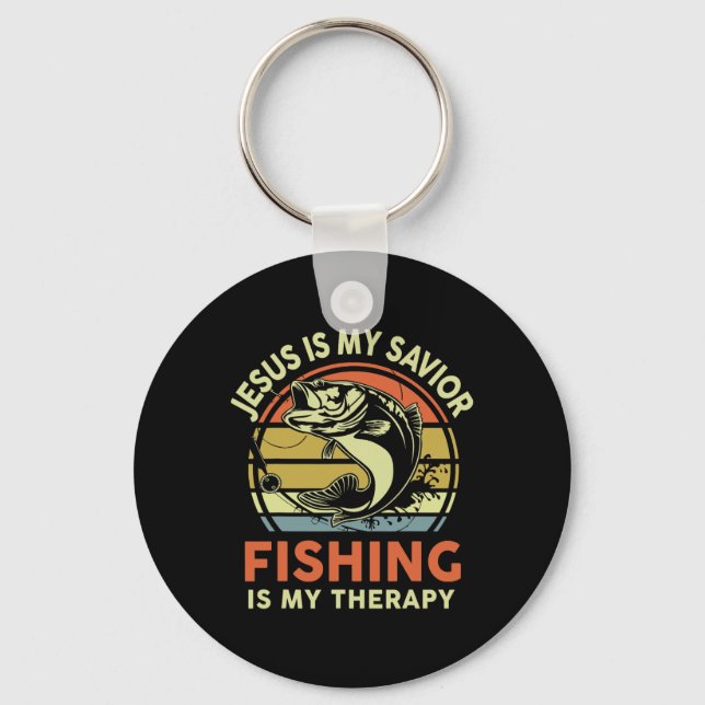 Jesus Made Me Fisher Of Man Christian Funny B Fish Key Ring (Front)