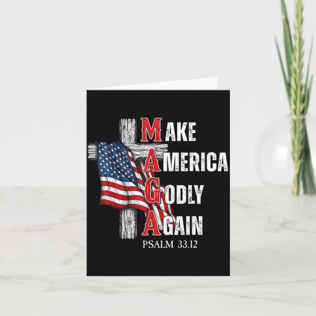Jesus Make America Godly Again American Patriot Ch Card (Front)