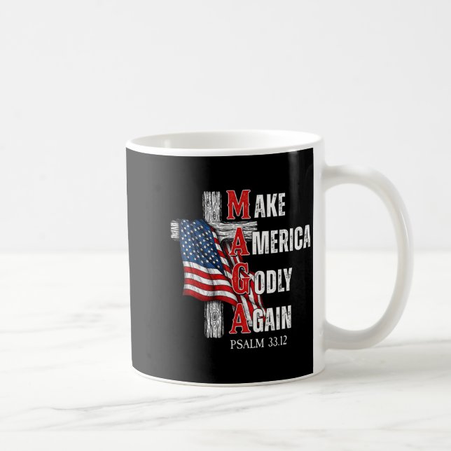 Jesus Make America Godly Again American Patriot Ch Coffee Mug (Right)