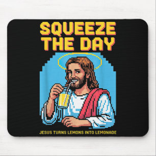 Jesus Making Lemonade Funny Christian Mens Womens Mouse Mat