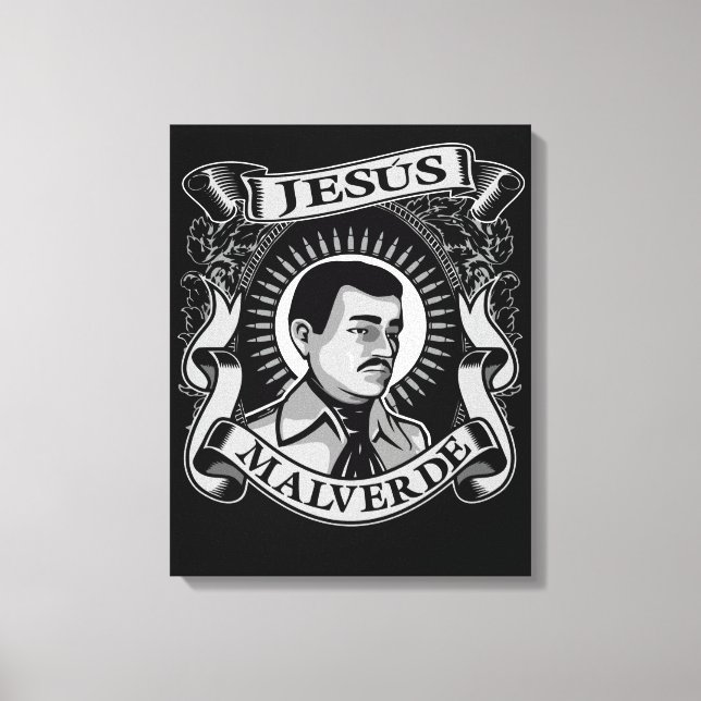 Jesus Malverde Gift Mexican Hero Jesus Malverde Canvas Print (Front)