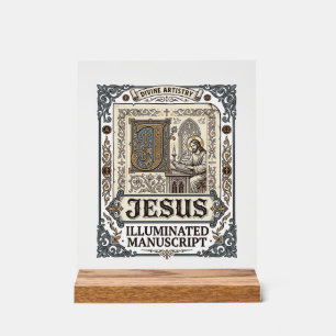 Jesus Manuscript Jesus Christian Faith Vintage Acrylic Sign