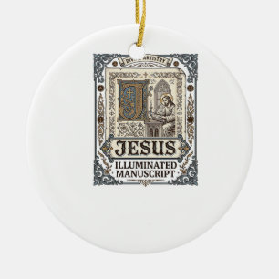 Jesus Manuscript Jesus Christian Faith Vintage Ceramic Tree Decoration