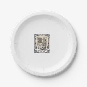 Jesus Manuscript Jesus Christian Faith Vintage Paper Plate