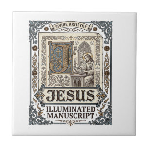 Jesus Manuscript Jesus Christian Faith Vintage Tile
