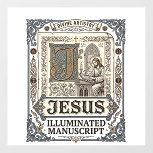 Jesus Manuscript Jesus Christian Faith Vintage Window Cling