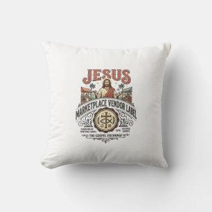 Jesus Marketplace Vendor Label Jesus Marketplace V Cushion