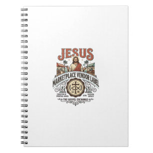 Jesus Marketplace Vendor Label Jesus Marketplace V Notebook