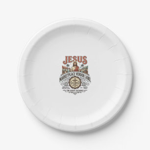 Jesus Marketplace Vendor Label Jesus Marketplace V Paper Plate