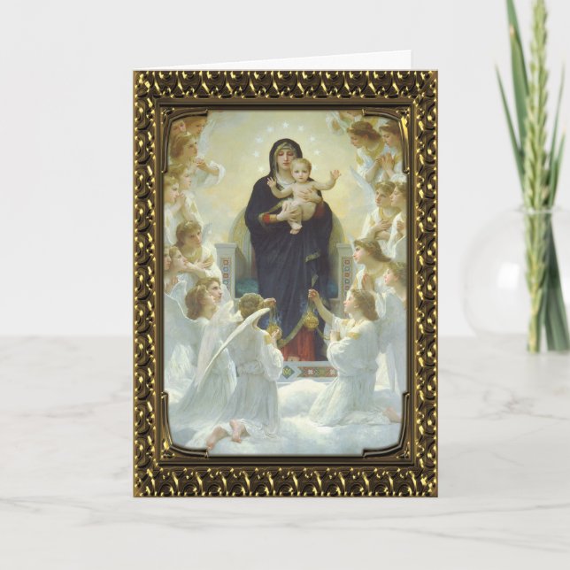 Jesus Mary and Angels - Vintage Fine Art Card (Front)