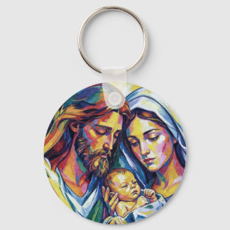 Jesus Mary and Joseph Key Ring
