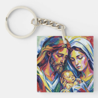 Jesus Mary and Joseph Key Ring