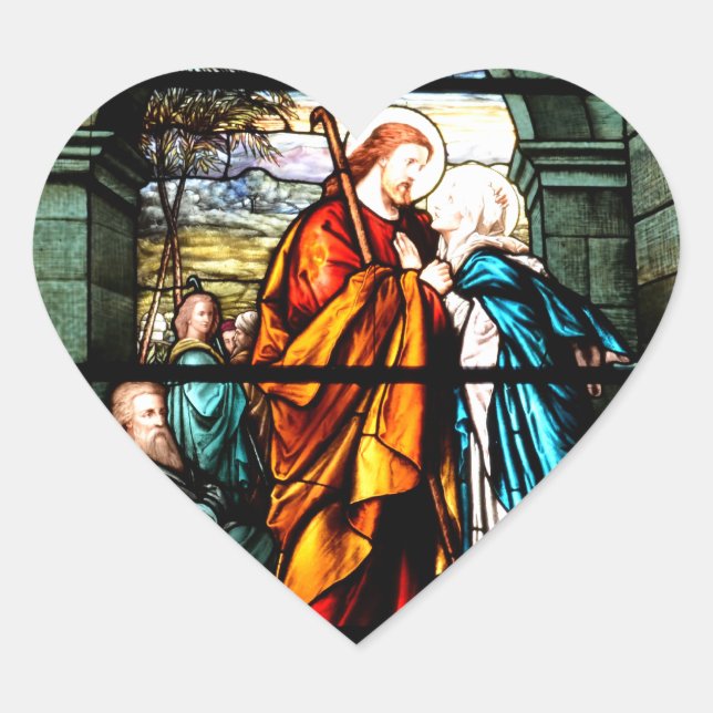 Jesus & Mary Heart Sticker (Front)