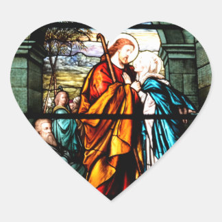 Jesus & Mary Heart Sticker