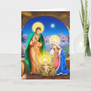 jesus-mary-joseph-birth-of-jesus holiday card