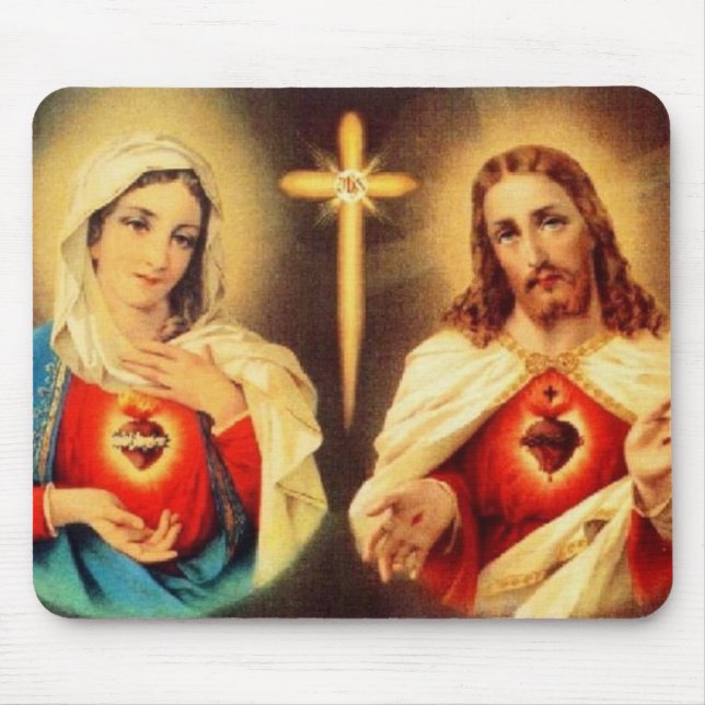 Jesus & Mary Sacred Heart Mouse Mat (Front)