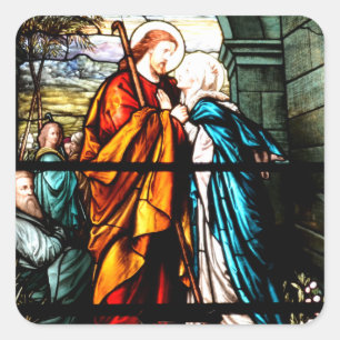 Jesus & Mary Square Sticker