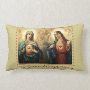 Jesus Mary & St. Joseph Catholic Prayer Lumbar Cushion