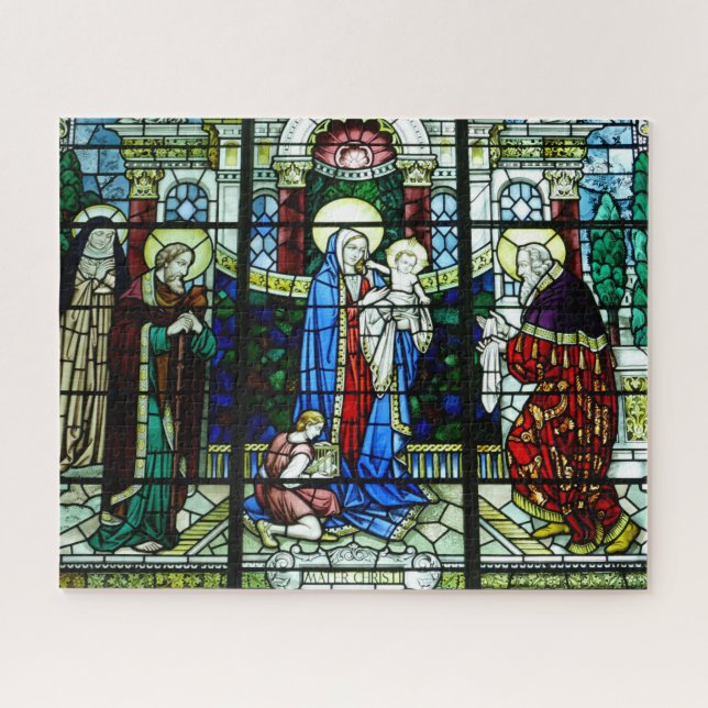 Jesus & Mary Stained Glass Window Jigsaw Puzzle (Horizontal)