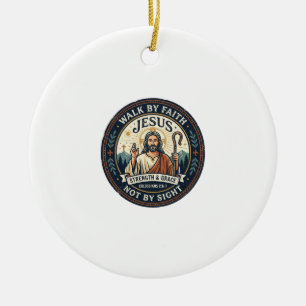 Jesus Matcha Cafe Trend Shirt Christian Graphic_1 Ceramic Tree Decoration
