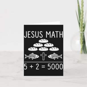 Jesus math 2 fishes 5 breads feeds the 5000 bible card