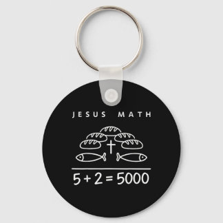 Jesus Math 2 Fishes 5 Breads Feeds The 5000 Bible Key Ring