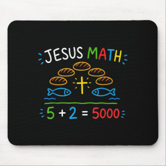 Jesus Math 2 Fishes 5 Breads Feeds The 5000 Bible Mouse Mat