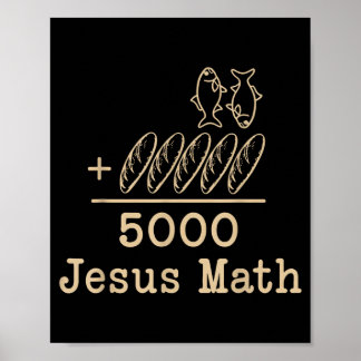 Jesus Math 2 Fishes 5 Breads Feeds The 5000 Bible Poster