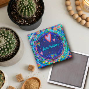 Jesus Matters Blue Whimsical Inspirivity Magnet