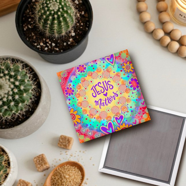 Jesus Matters Fun Floral Trendy Inspirivity Magnet (Creator Uploaded)